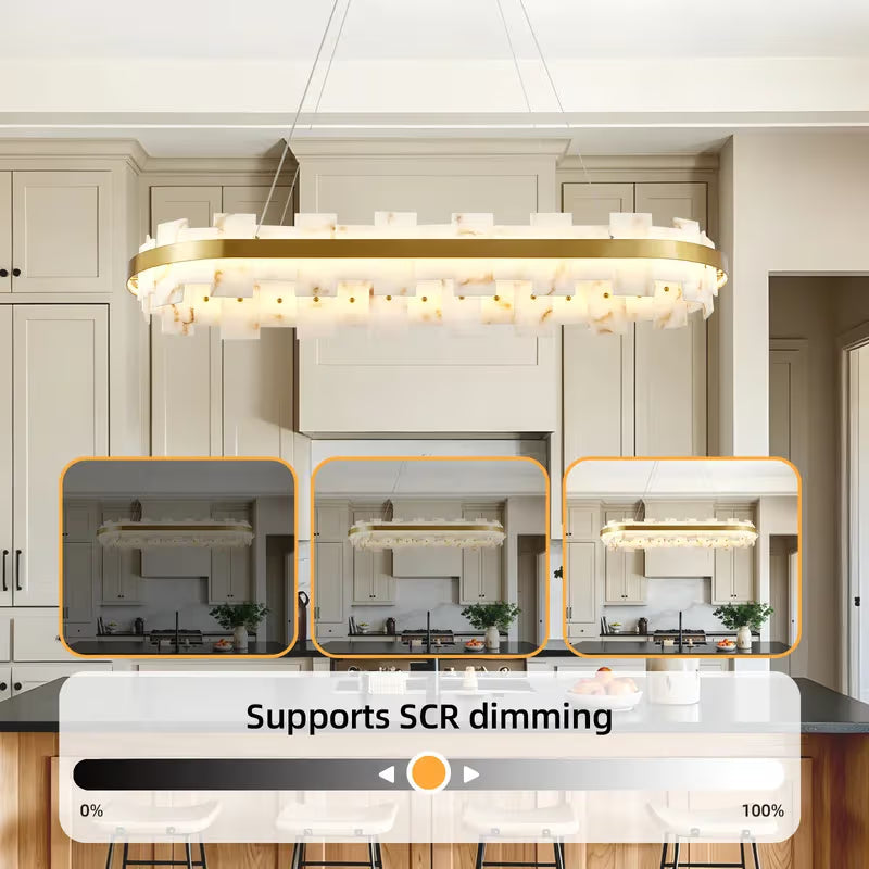 The Kensington Alabaster Ring Chandelier