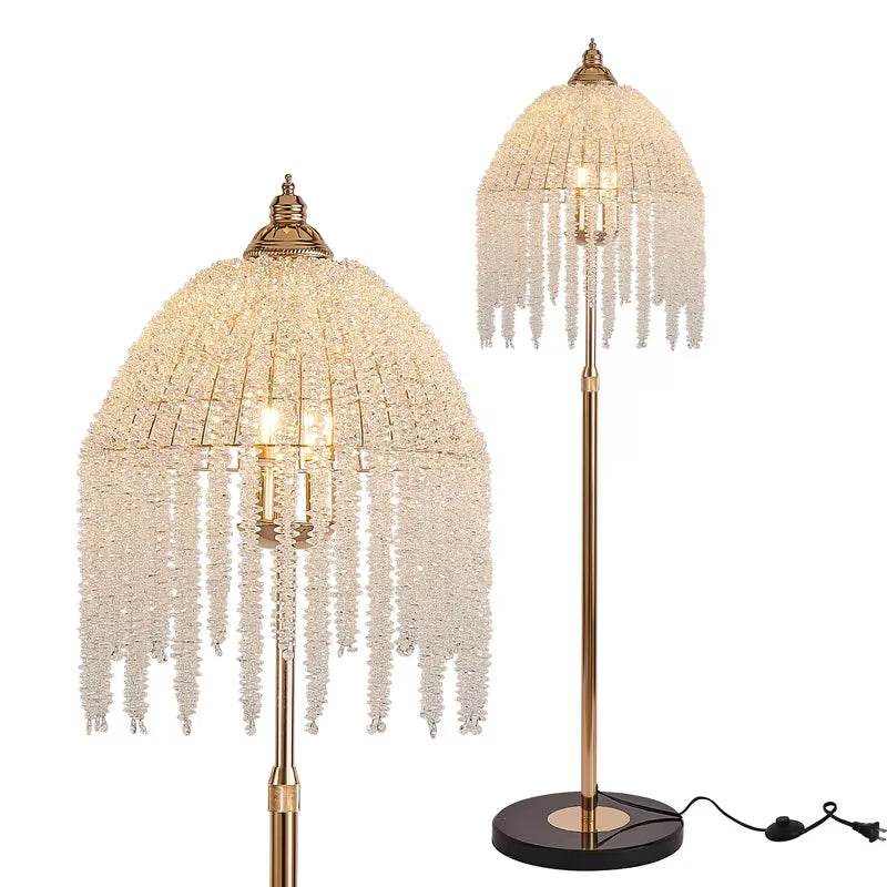 The Genevieve Crystal Waterfall Floor Lamp