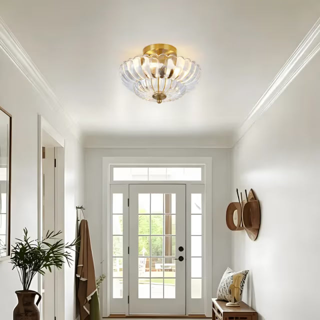 The Elysian Dual-Tiered Amber Crown Ceiling Light