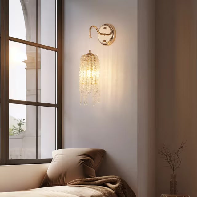 The Aurelius Cascading Crystal Hanging Sconce (Set of 2)