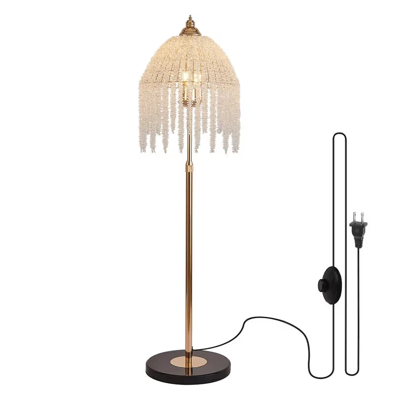 The Genevieve Crystal Waterfall Floor Lamp