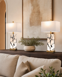 The Anya Illuminated Mosaic Table Lamp