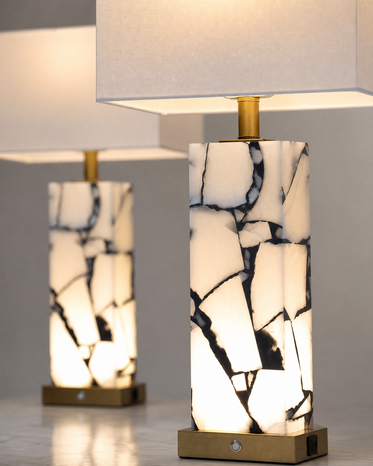 The Anya Illuminated Mosaic Table Lamp