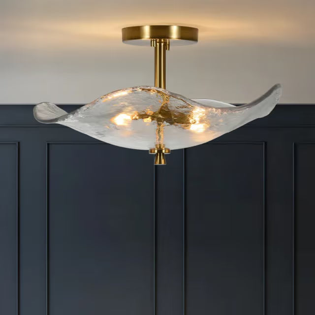 The Elysian Water Ripple Glass Semi-Flush Mount