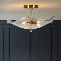 The Elysian Water Ripple Glass Semi-Flush Mount
