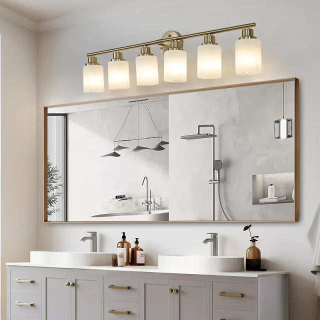The Lucerne Frosted Cylinder Vanity Light