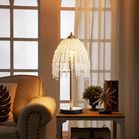 The Vespera Crystal Waterfall Table Lamp