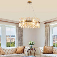 The Solstice Gold Prism Ring Chandelier