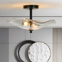 The Elysian Water Ripple Glass Semi-Flush Mount