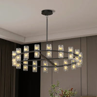 The Orion Crystal Cylinder Ring Chandelier