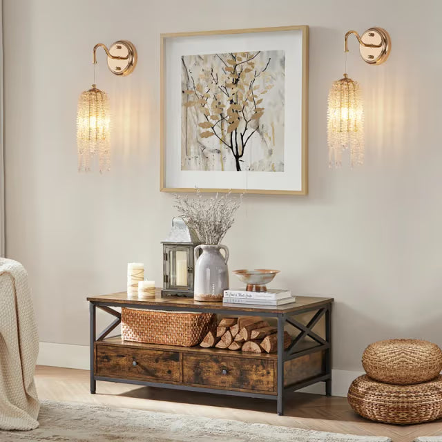 The Aurelius Cascading Crystal Hanging Sconce (Set of 2)