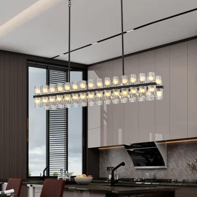 The Orion Crystal Cylinder Ring Chandelier