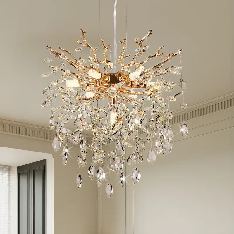 The Elysian Crystal Droplet Branch Chandelier